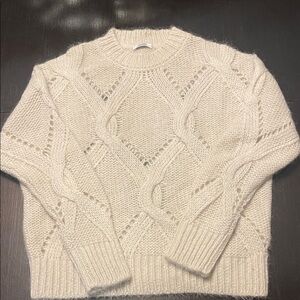 Peserico Cream Cable Knit Sweater